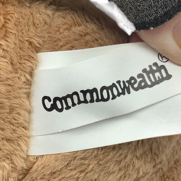 Vtg Easter Brown Plush Bunny Stuffed Animal 16” Pink Polka Dot Bow Commonwealth - Picture 4 of 6